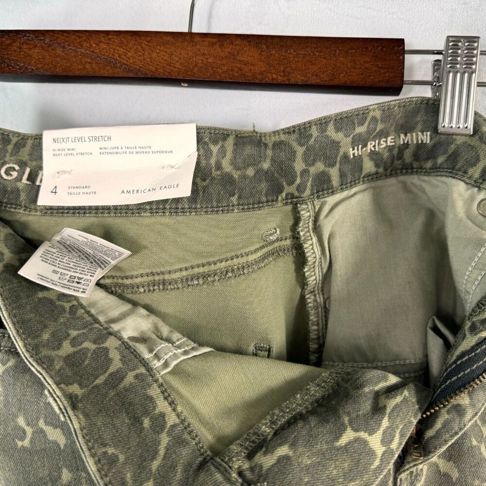 American Eagle Next Level Ladies Mini Skirt Sz 4 Stretch Camouflage Hi Rise