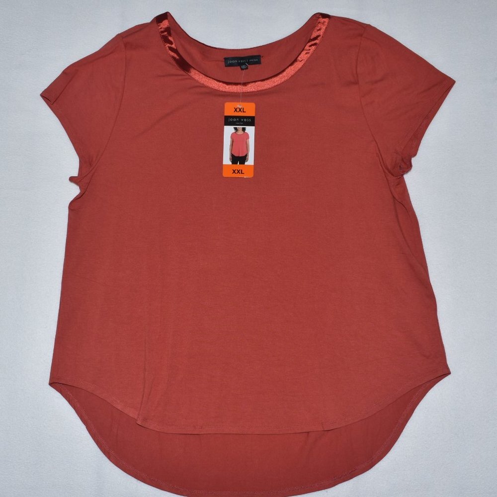 Joan Vass New York Women's Size XXL Terracota Short Sleeve NWT