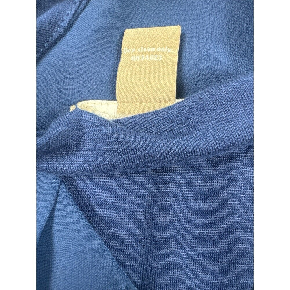 Banana Republic Women Blouse Sz S Sheer Blue Pleated VNeck Sleeveless Liner