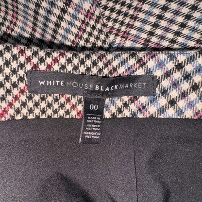 White House Black Market Ladies Mini Skirt Sz 00 Plaid Straight Career