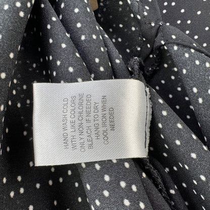 DR2 Ladies Top Sz M Black with white polka dots V-neck Sleeveless