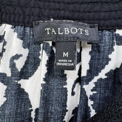 Talbots Lightweight Black and White 3/4 Sleeve Tunic Top - Medium