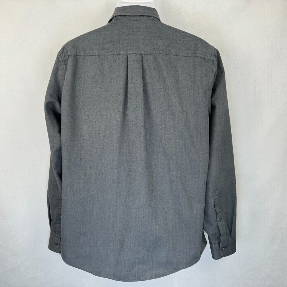 Eddie Bauer Men Shirt Sz M Long Sleeve Collar Button Down Front Pockets Gray