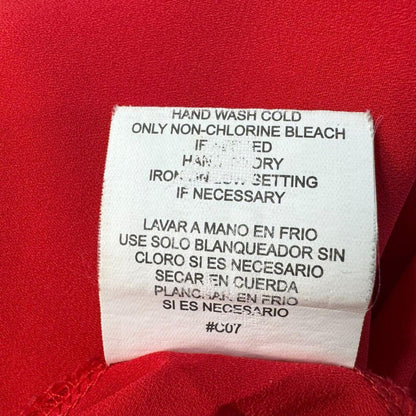 Meraki Womens Blouse Sz S Sheer Red Aztec Mesh Short Sleeve Crew Neck Pullover