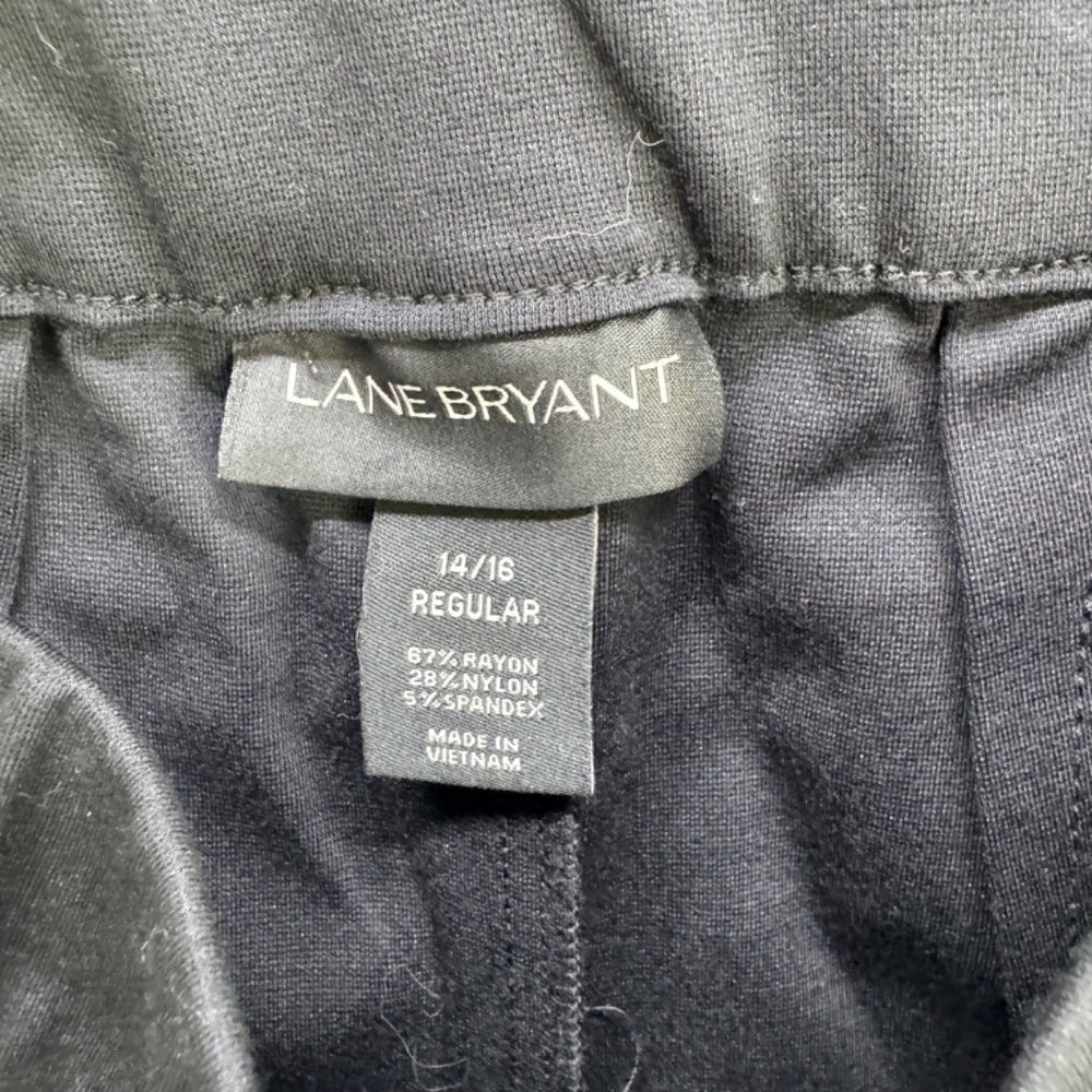 Lane Bryant Women Dress Pants Sz 14/16 NWOT Regular Black zippered front pockets