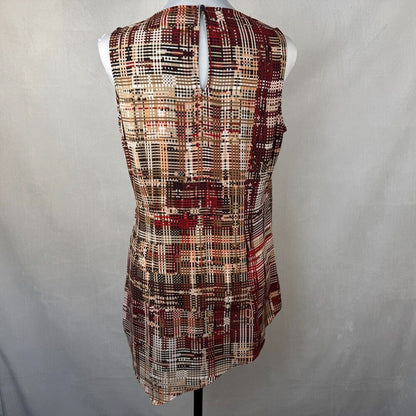 White House Black Market Sz S Geometric Print Asymmetrical Keyhole Sleeveless