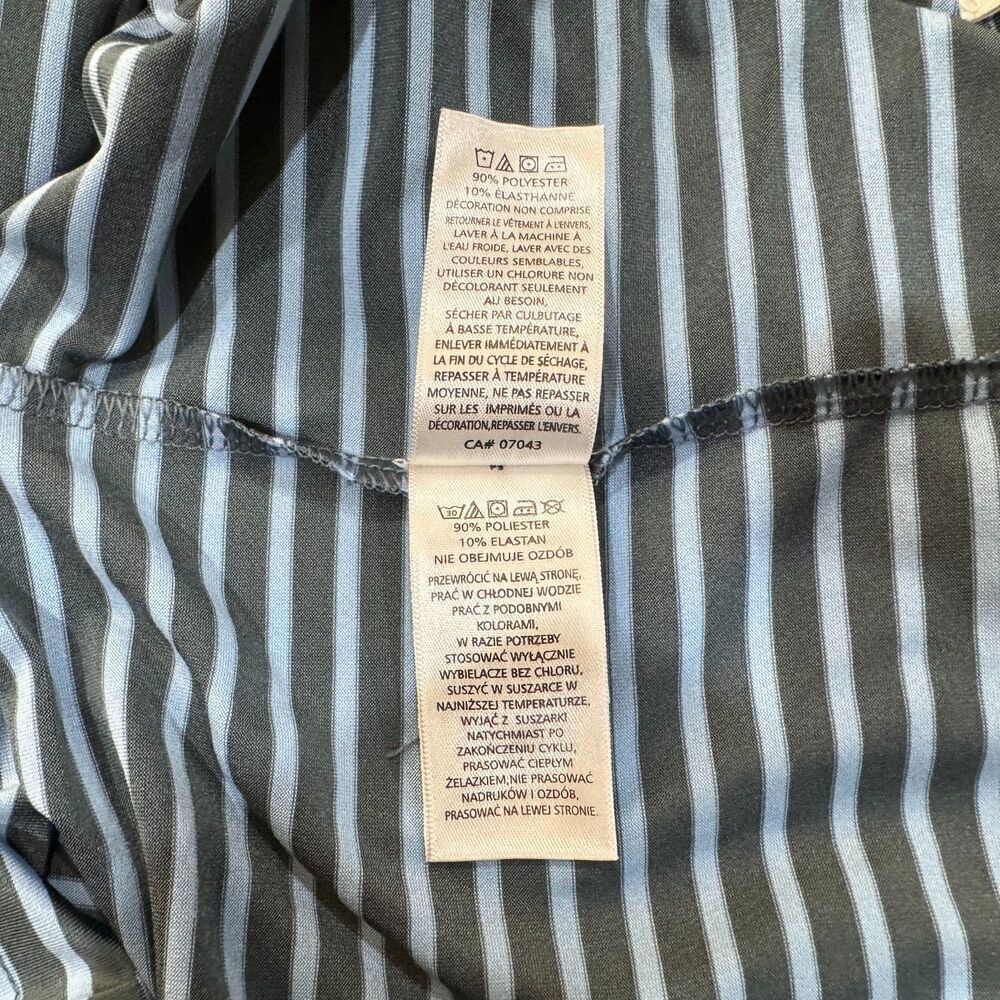 Rorie Whelan Golf Polo Men Sz L Gray Blue Stripes Collar Button Short Sleeves