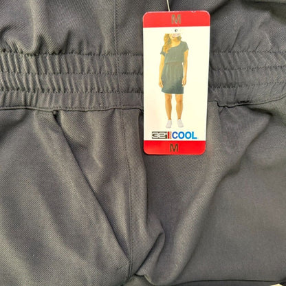 32 Degrees Ladies Dress Sz M Black Twill Short Sleeves Clinched Waist 2 pockets