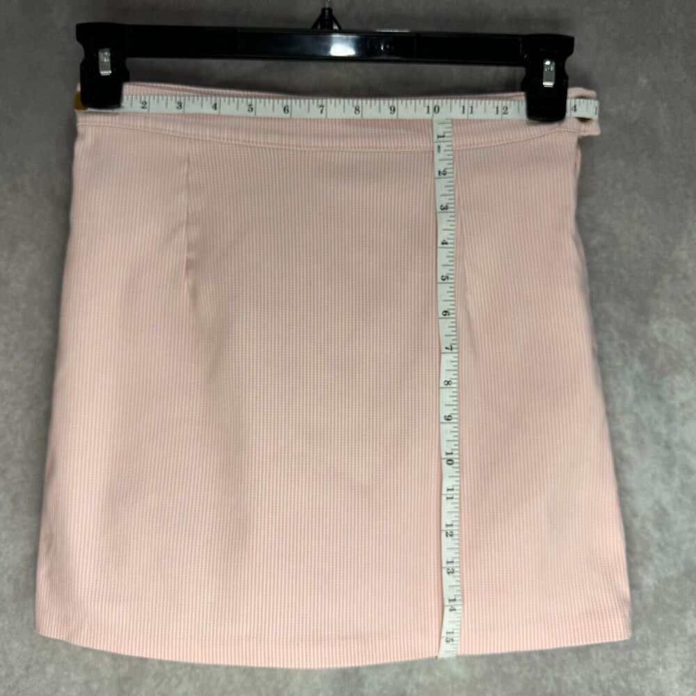 Forever 21 Mini Skirt Size 27 Mini Plaid Pink and White side zipper and button
