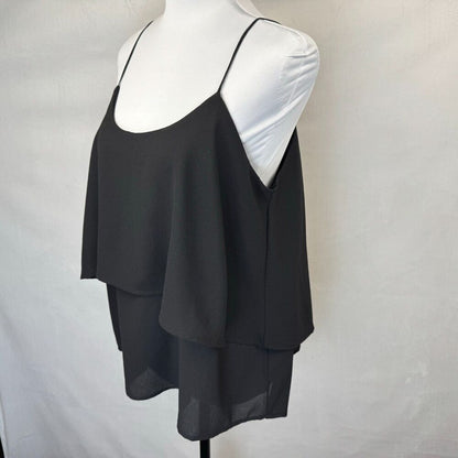 Paper Crane Tank Top Sz L Black Layered Spaghetti Straps