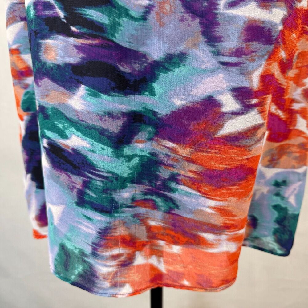 Calvin Klein Top Sz S  Multicolor Sleeveless Spaghetti Strap Ruffle Neckline