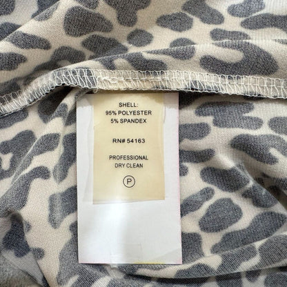 Calvin Klein Top Sz M Stretch Animal Print Pleated Front Crew Neck Sleeveless