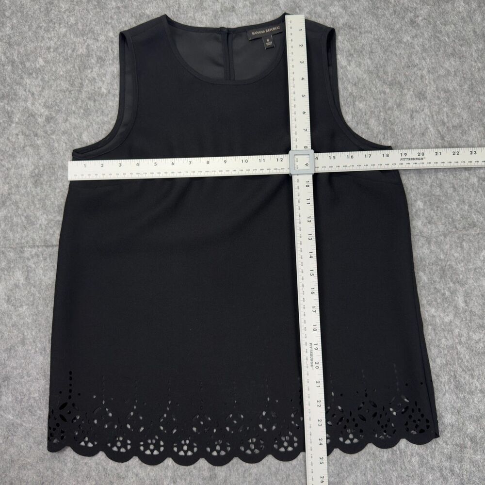 Banana Republic Women Blouse Sz S Black Sleeveless Cut Out Design Back Keyhole