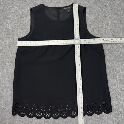 Banana Republic Women Blouse Sz S Black Sleeveless Cut Out Design Back Keyhole