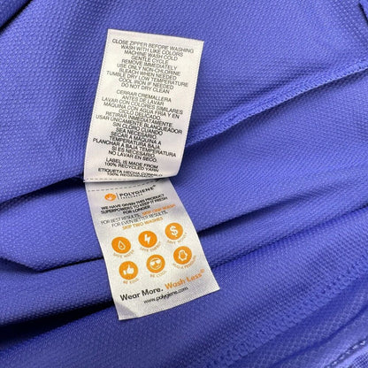 Mondetta Polo Sz M Women Active 1/4-Zip Blue Short Sleeve Mesh Shirt