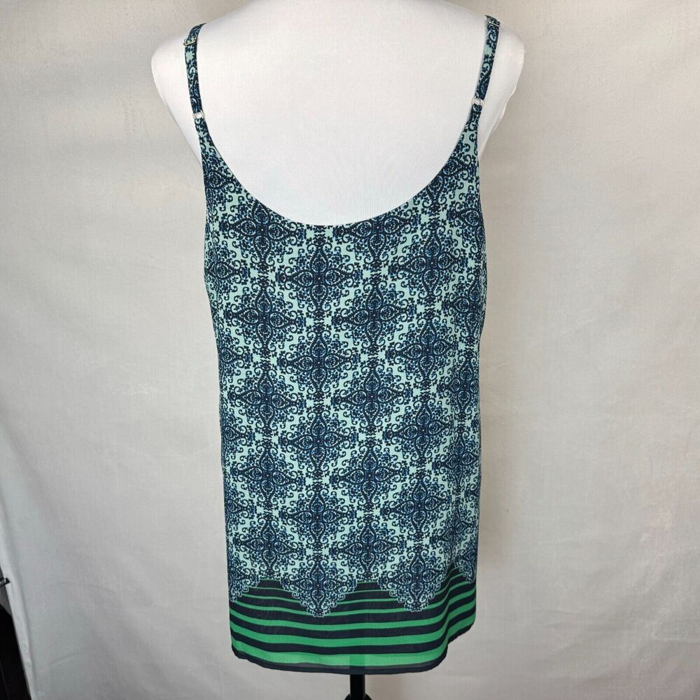 CAbi Tank Top Sz M Multicolor Border Stripe Lined Spaghetti Straps