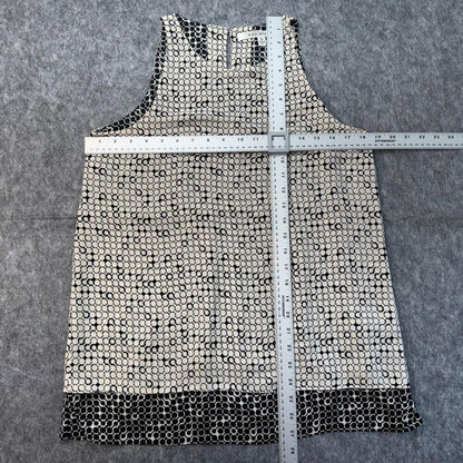 Max Studio Women Halter Top Size Small  Geometric Print Black Beige Sleeveless