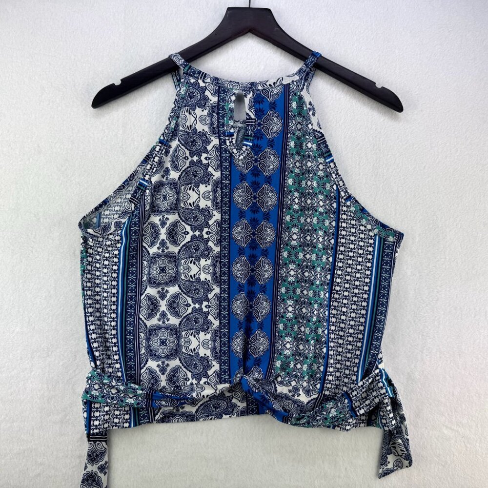 Lavish Top Women Size XL Multicolor halter waist tie