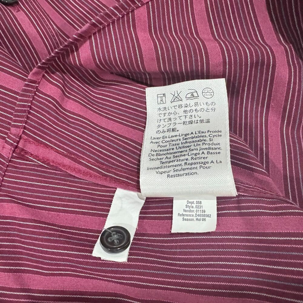 Camisa de mujer Eddie Bauer talla XL, rosa a rayas, manga larga, con botones