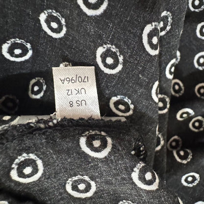 Anthropologie Maeve Women Tank Top Sz 8 Black White Circle Dots Viscose