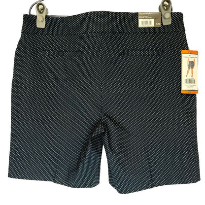 Hilary Radley Women's Bermuda Shorts Size XXL NWT Navy White Polka Dot Stretch