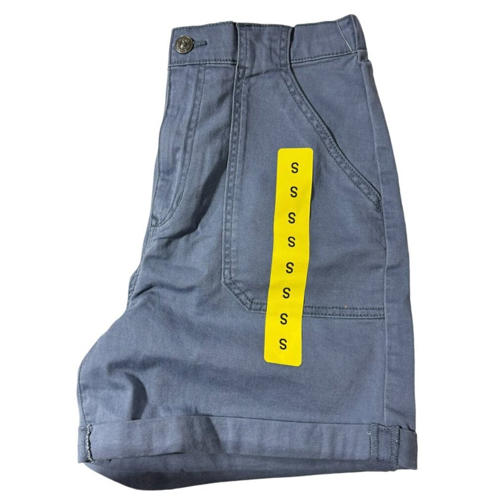 Gloria Vanderbilt Ladies Blue Utility Short Size S Zipper Pockets