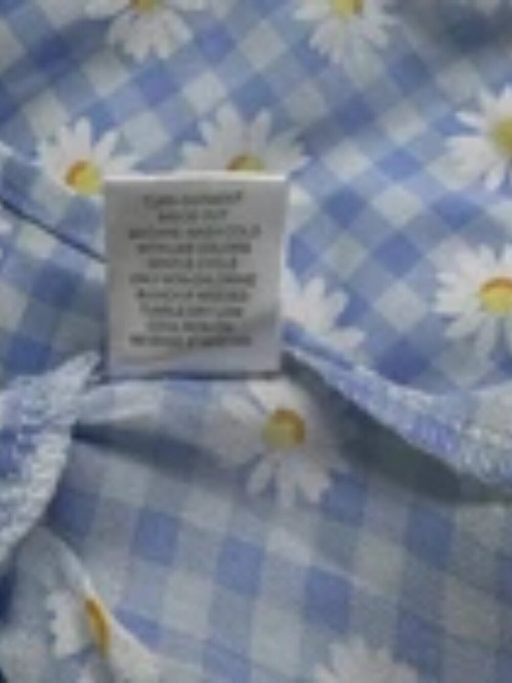 Crave Fame Blouse Women Sz L Style Peri Combo Light Blue Plaid Floral NWT