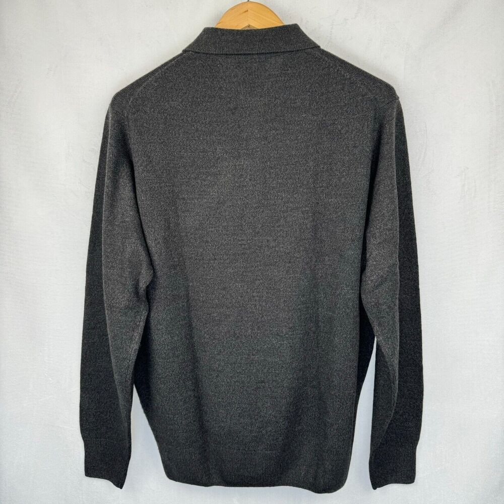 Vtg Dockers Men Sz L Sweater Charcoal Polo Long Sleeve Argyle Blue Beige Henley