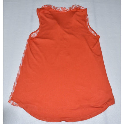 Femme by Tresics Sleeveless Geometric print Orange Blouse Stretch - Size Medium
