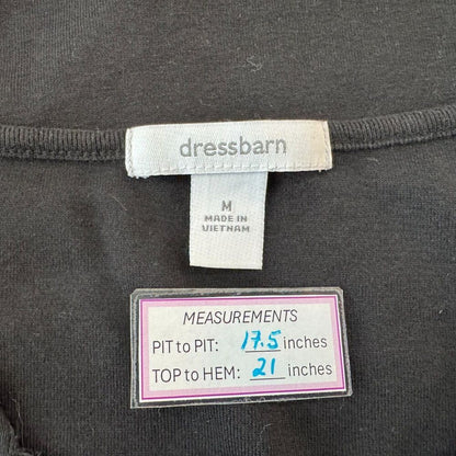 Dressbarn Women Sz M Black Cotton Knit Sequined VNeck Beaded Sleeveless