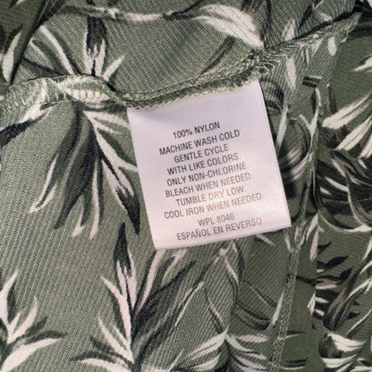 Style & Co Blouse Sz PS Green Tropical floral print Tie in front peplum