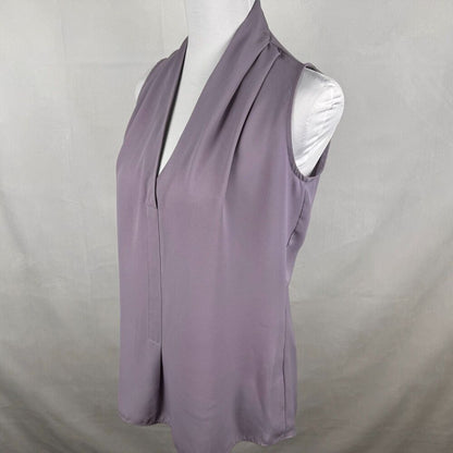 Rose + Olive Blouse Sz XS Lavender Sleeveless V-Neck pleated front