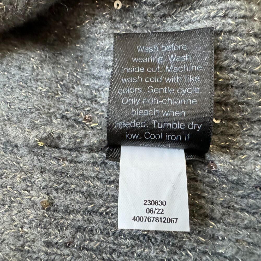 Lauren Conrad Women Sz M  Sequin Knit Pullover Boat Neck Long Sleeve Gray