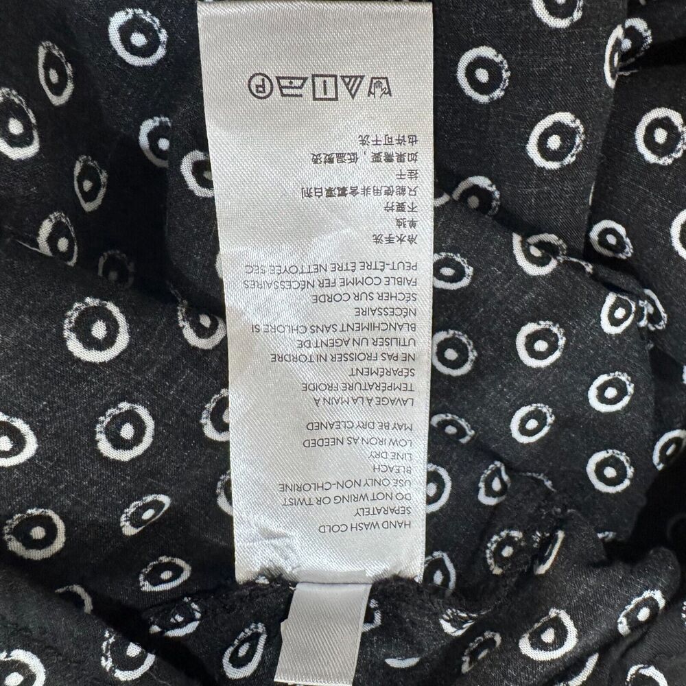 Anthropologie Maeve Women Tank Top Sz 8 Black White Circle Dots Viscose