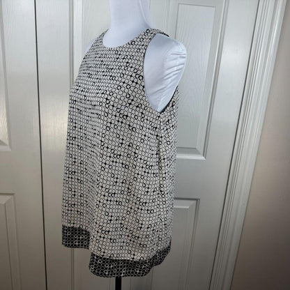 Max Studio Women Halter Top Size Small  Geometric Print Black Beige Sleeveless
