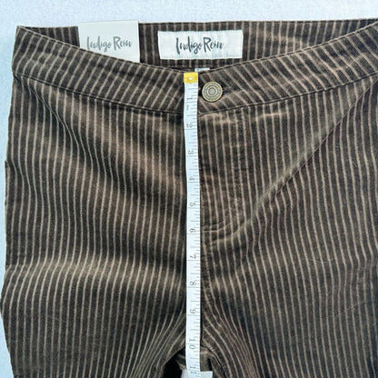 Indigo Rein Women's Skinny Pants Size 3 Brown Pinstripe Mid Rise Stretch