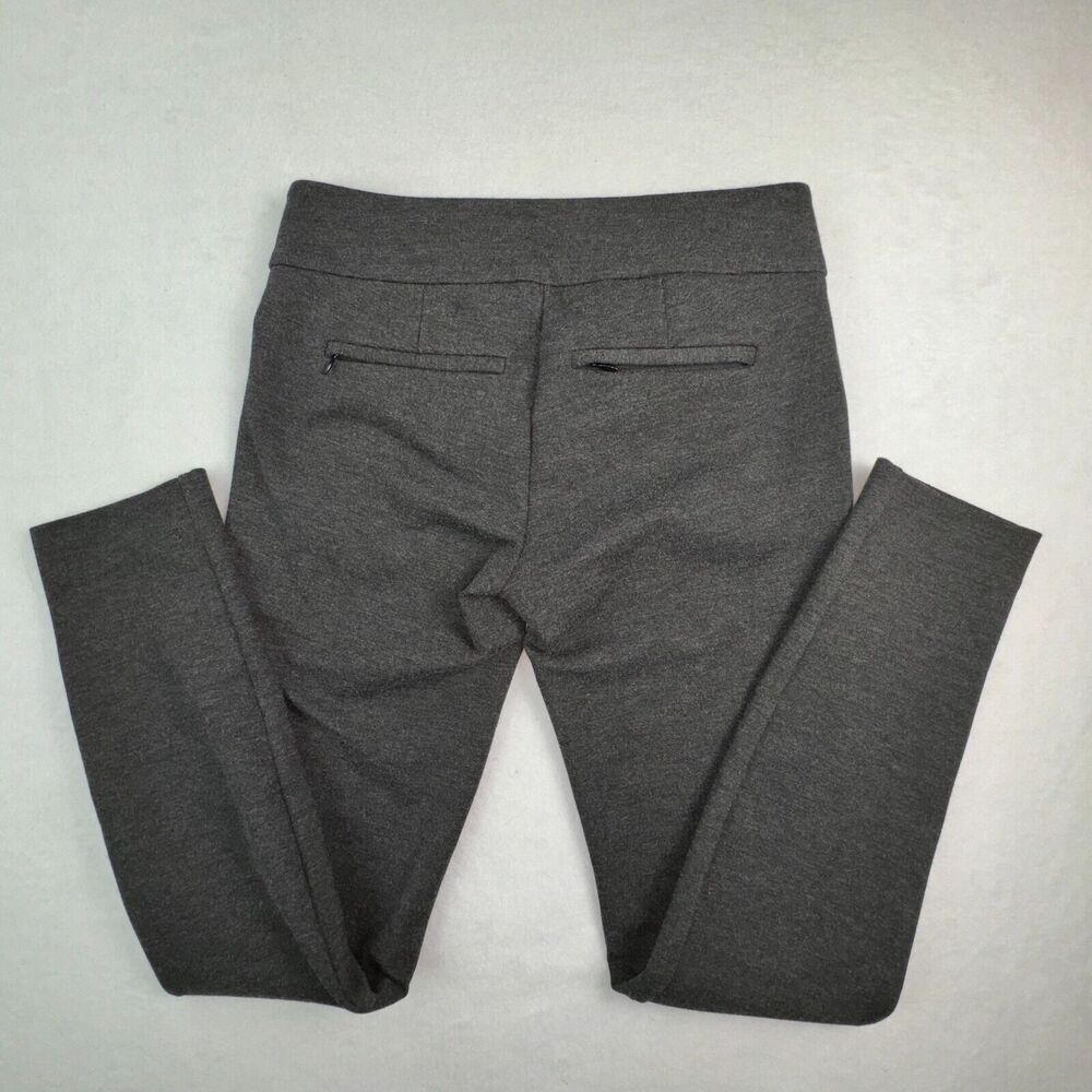 Loft Marisa Skinny Pants Size 0 Dark Gray Slash Zippered Front Back Pockets