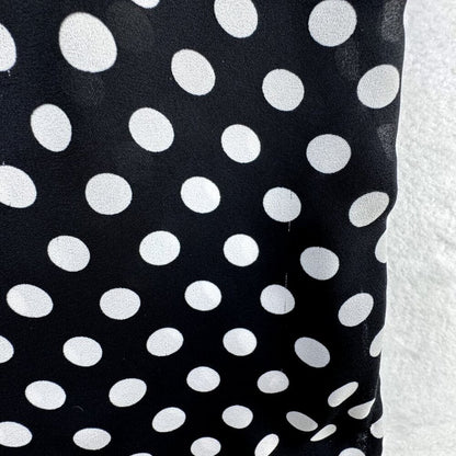 Daniel Rainn DR2 Top Womens Sz Small Black White Polka Dot Cap Sleeve Popover