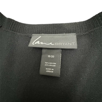 Lane Bryant Women’s Plus Size 18/20 Black V-Neck Lightweight Sweater Long Sleeve