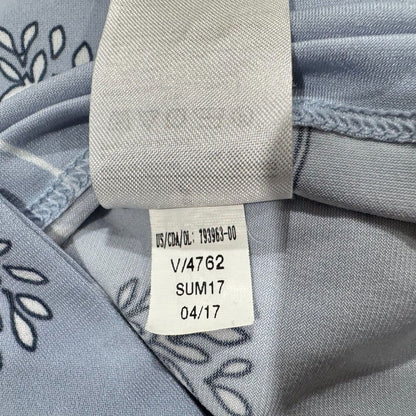 Banana Republic Top Sz S Blue Floral V-Neck Stretch Sleeveless Tie Front