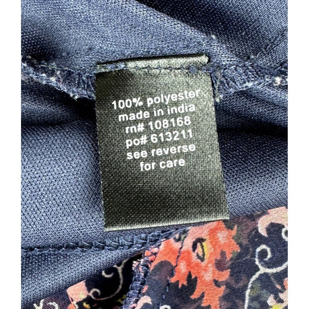 FullTilt Navy  and multicolor print Spaghetti Strap Crop Top Size Small
