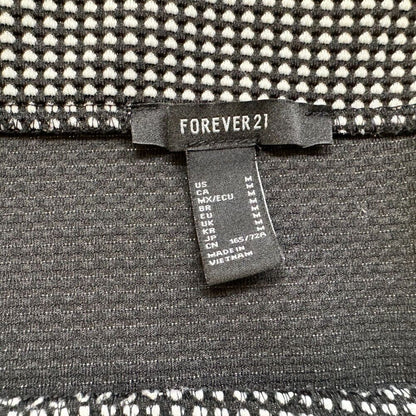 Forever 21 Mini Skirt Sz M Black white hearts stretchy mini bodycon