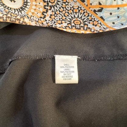Dana Buchman Blouse Sz S Two-layered Black and multicolor back slit short sleeve