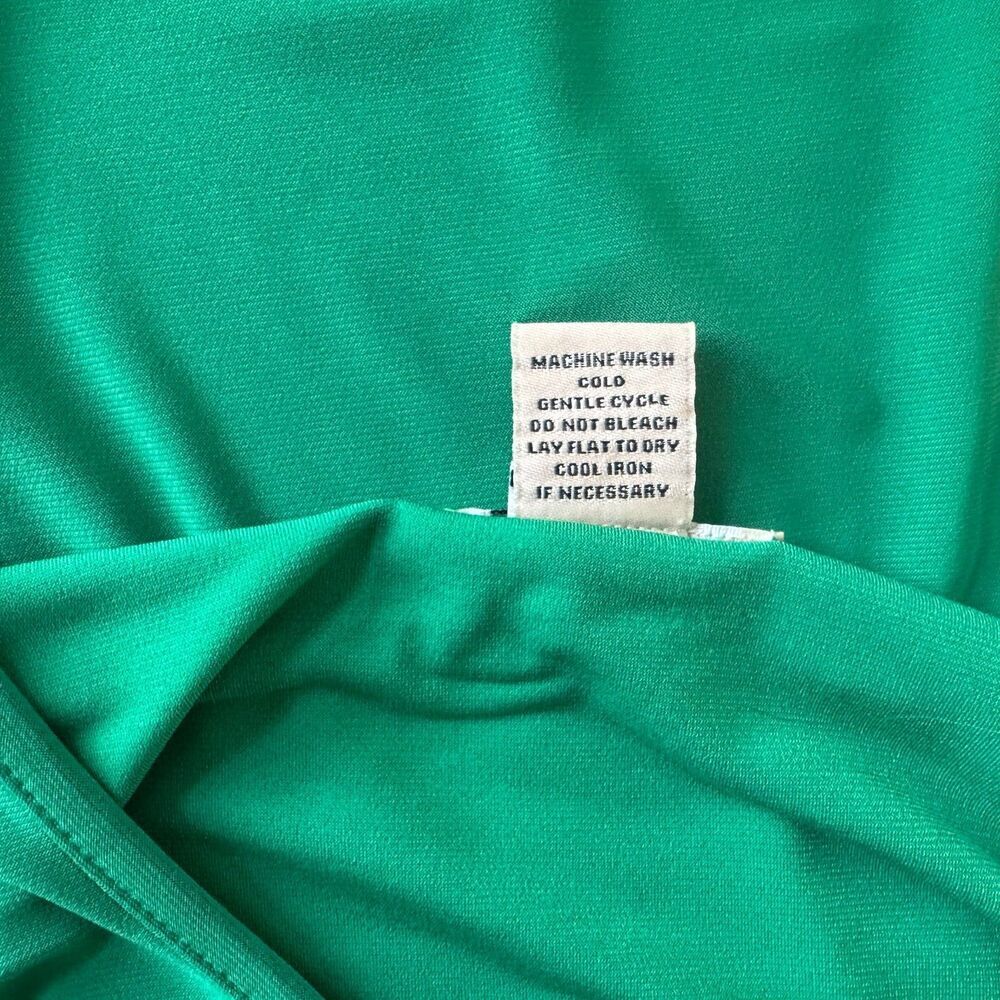 Diana Belle Women Sz L Emerald Green Cap Sleeve Embellished Scoop Cut Off Neck