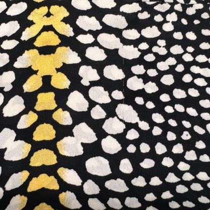 Chaus New York Top Sz M Yellow Black White Safari Front Zip V-Neck Sleeveless