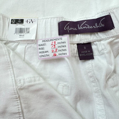 Gloria Vanderbilt Ladies White Utility Short Size S Zipper Pockets