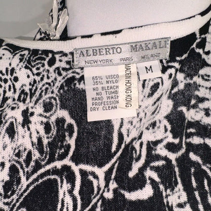 Alberto Makali Knit Top Sz M attached flowers with some Beads scoop neck