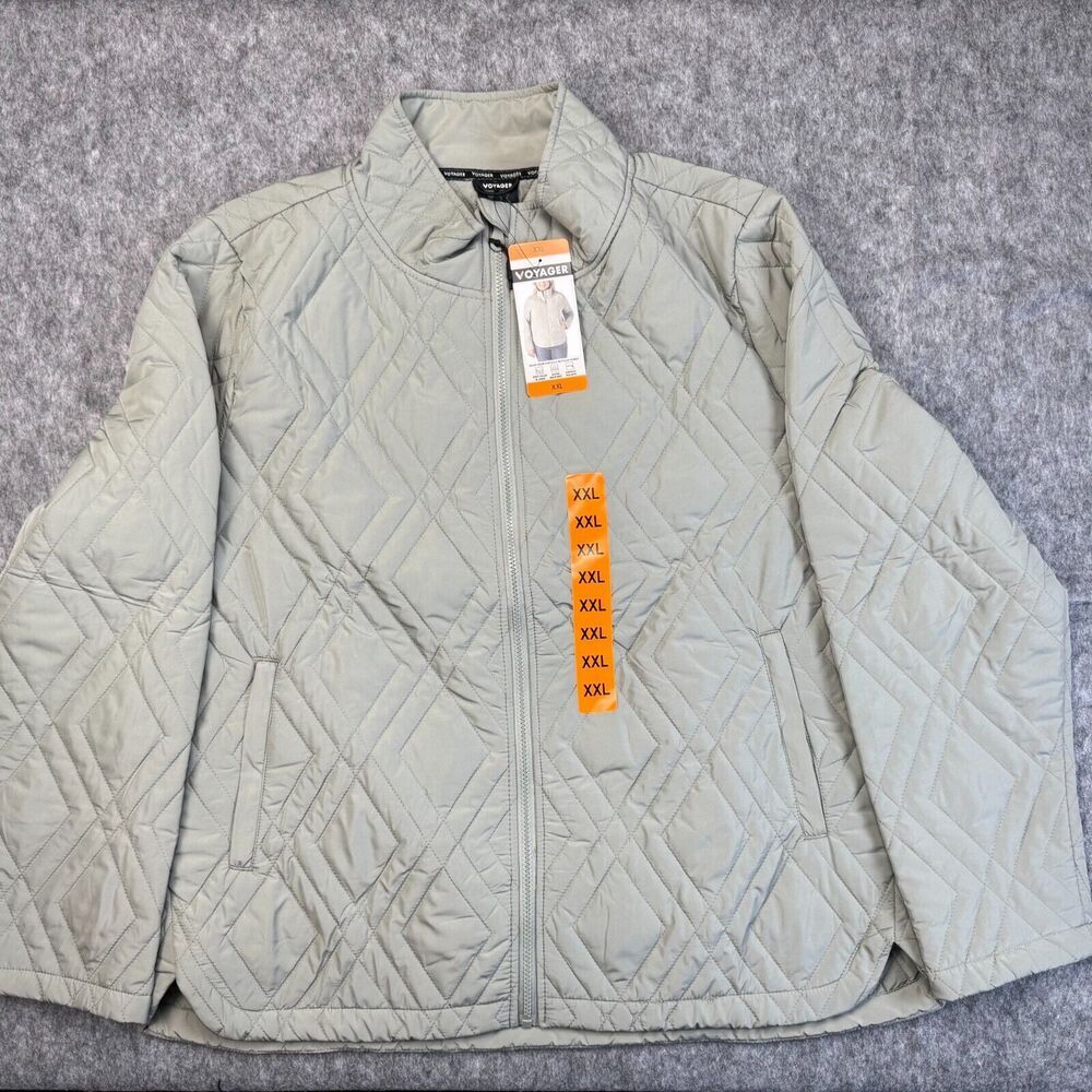 Voyager Ladies XXL LtGreen Quilted Jacket Water Resistant Lightweight NWT B2068