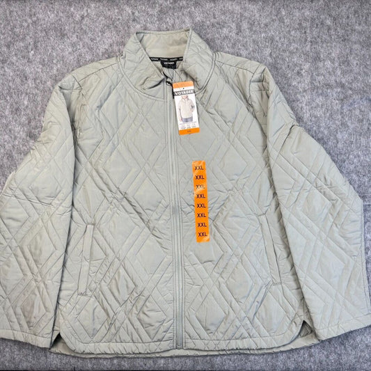 Voyager Ladies XXL LtGreen Quilted Jacket Water Resistant Lightweight NWT B2068