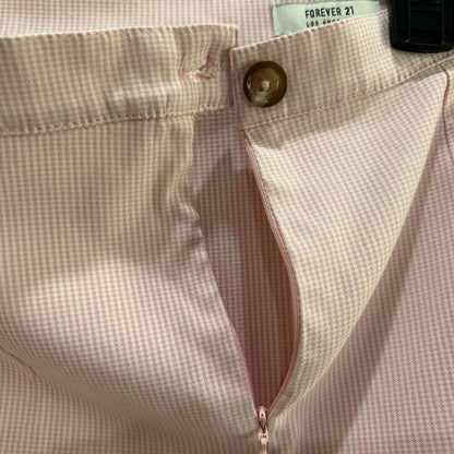 Forever 21 Mini Skirt Size 27 Mini Plaid Pink and White side zipper and button